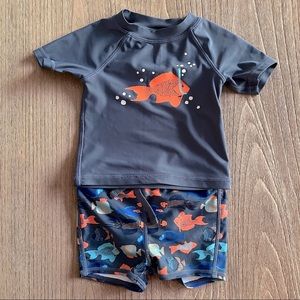 Tucker & Tate Two Piece Rash Guard Swimsuit (Baby)
